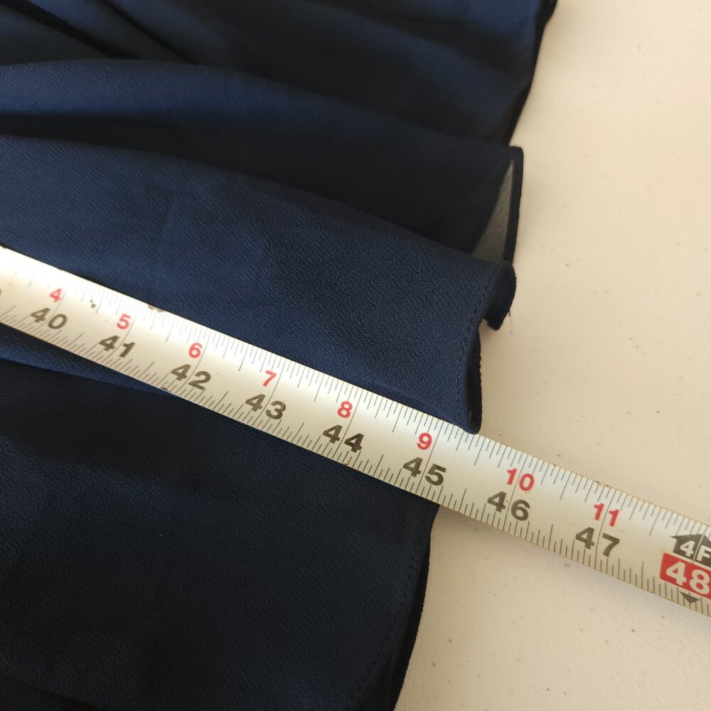 JKARA Chiffon Evening Dress Plus Size 18W Navy Blue, Sequin Bodice - Picture 11 of 12